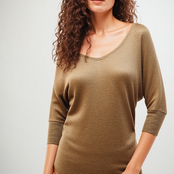 Express gold sparkle button down back sweater ❤️ - Picture 1 of 6